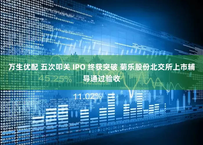 万生优配 五次叩关 IPO 终获突破 菊乐股份北交所上市辅导通过验收